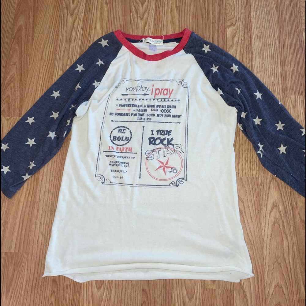 3 quarter length 4th of July shirt